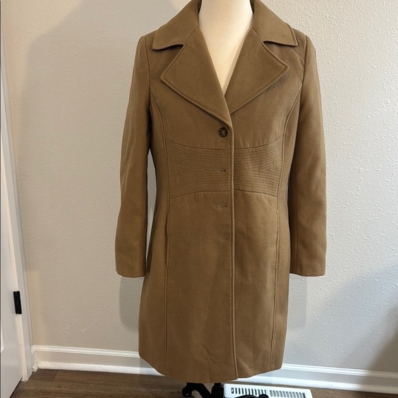Tommy Hilfiger Tan Trench Coat Classic Wool-Blend - Picture 1 of 8